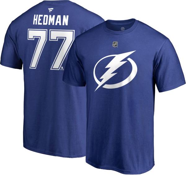 NHL Men's Tampa Bay Lightning Victor Hedman #77 Royal Player T-Shirt