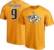 NHL Men's Nashville Predators Filip Forsberg #9 Gold Long Sleeve Player  Shirt