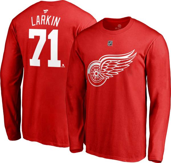 NHL Men's Detroit Red Wings Dylan Larkin #71 Red Long Sleeve Player Shirt