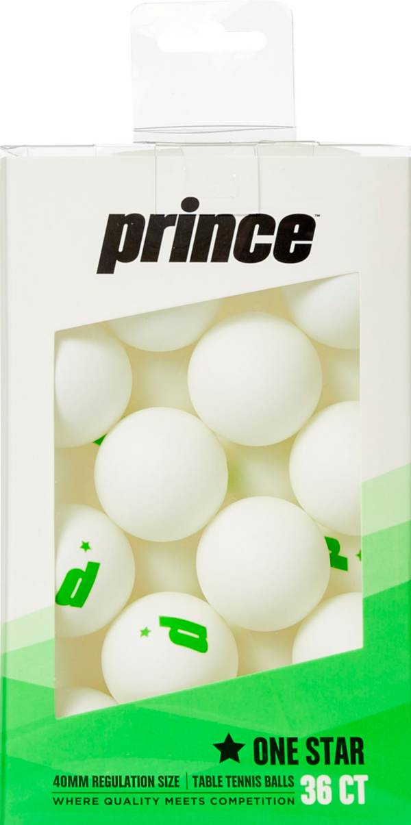 Prince One-Star White Table Tennis Balls 36 Pack