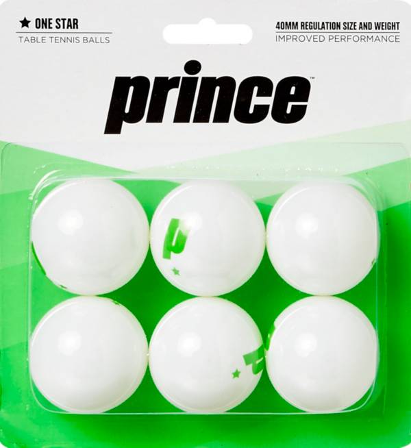 Prince One-Star White Table Tennis Balls 6 Pack | Dick's Sporting Goods