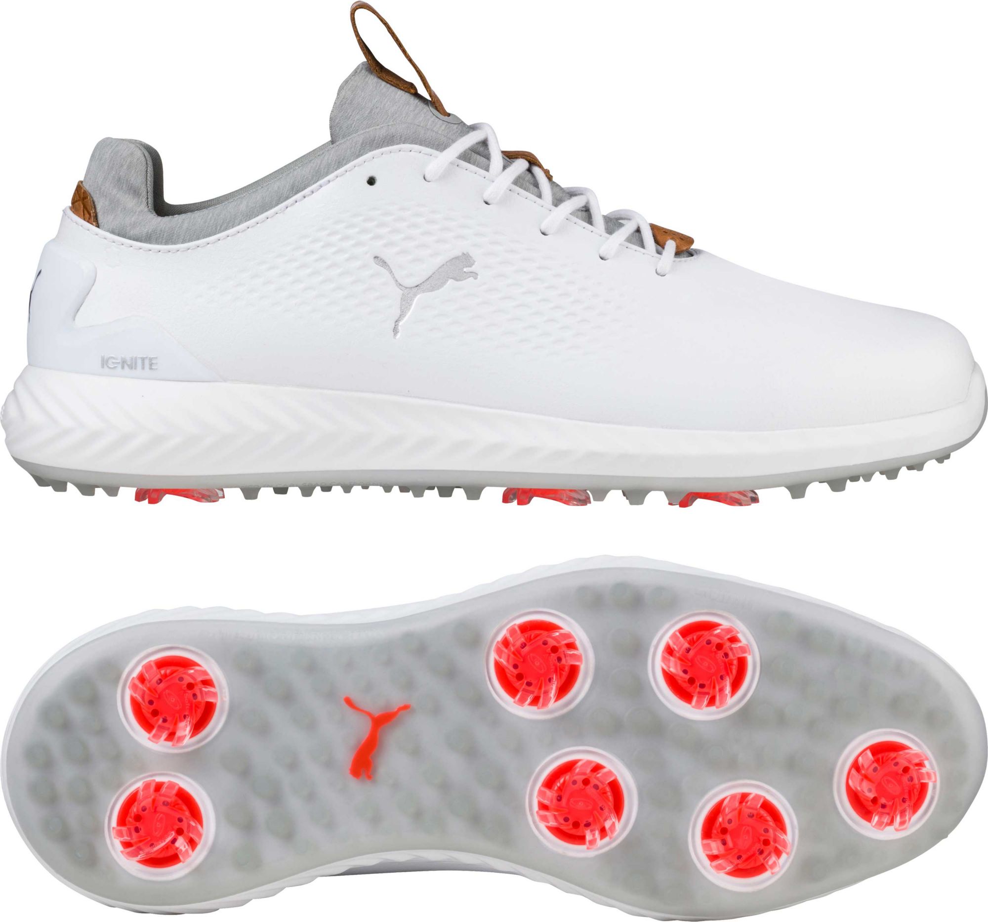 puma ignite pwradapt leather golf shoes white