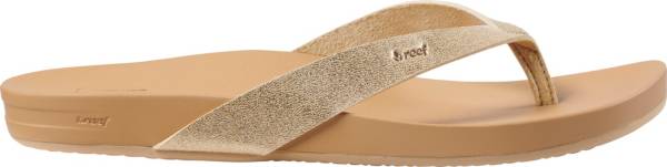 REEF Cushion Court Synthetic Tan/Champagne Open Toe Flip Flop Sandals Size 5