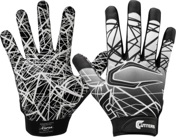 Game Day Adult Padded Black Receiver Gloves 2.0