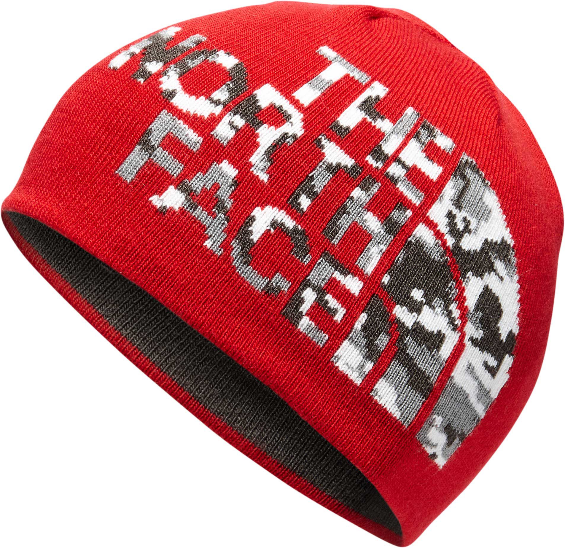 north face beanie red