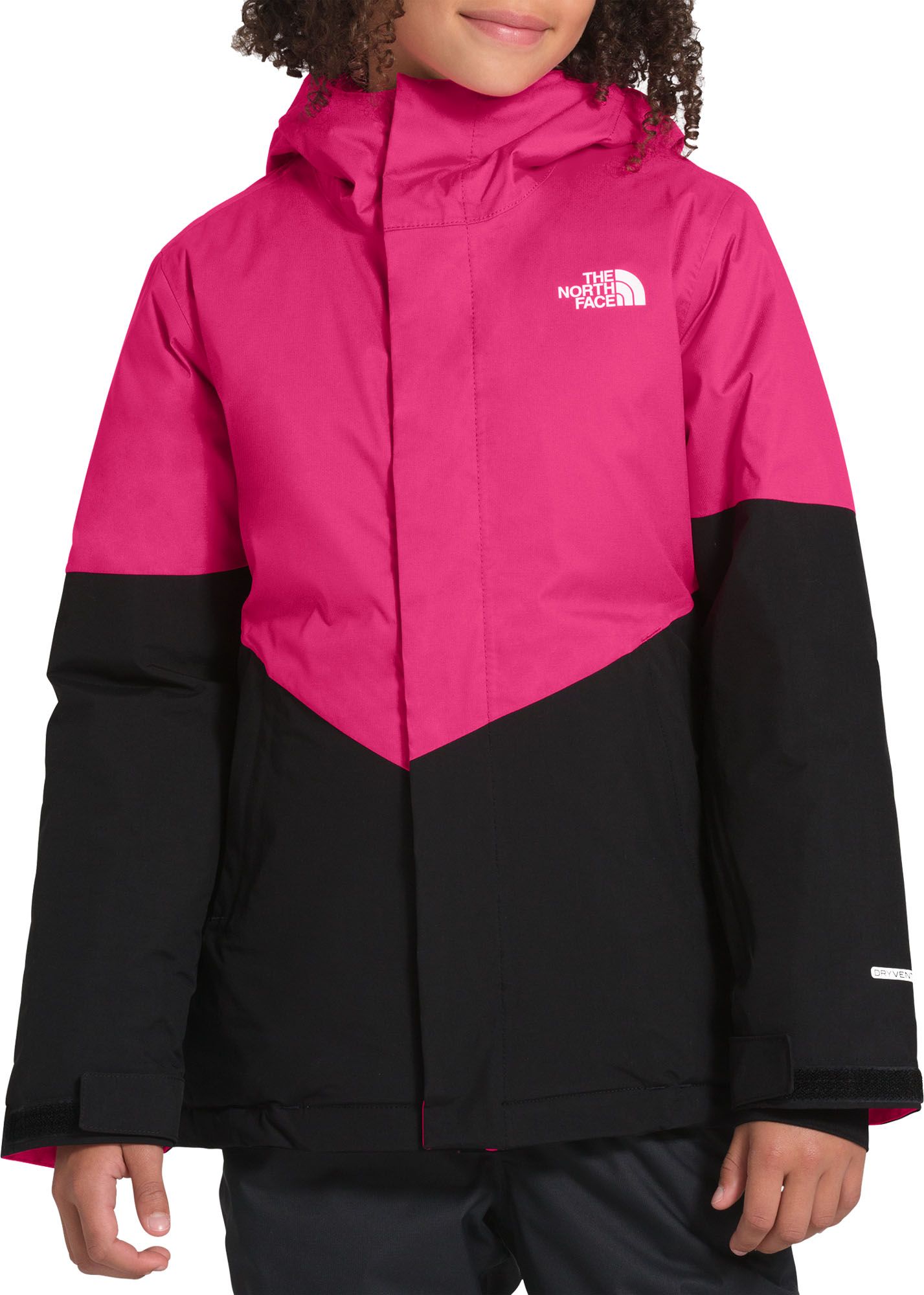 girls pink north face jacket