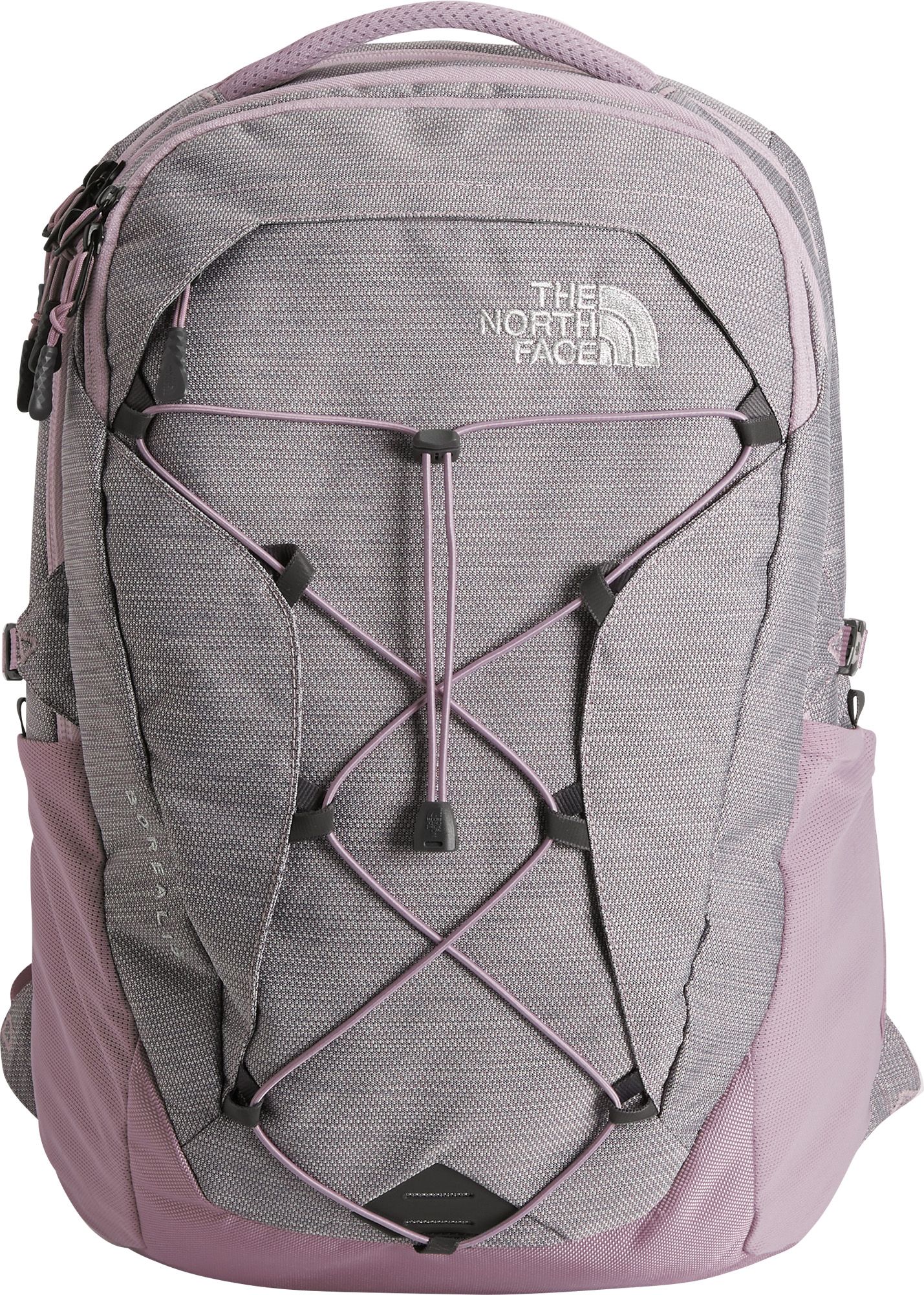 north face pink and grey backpack