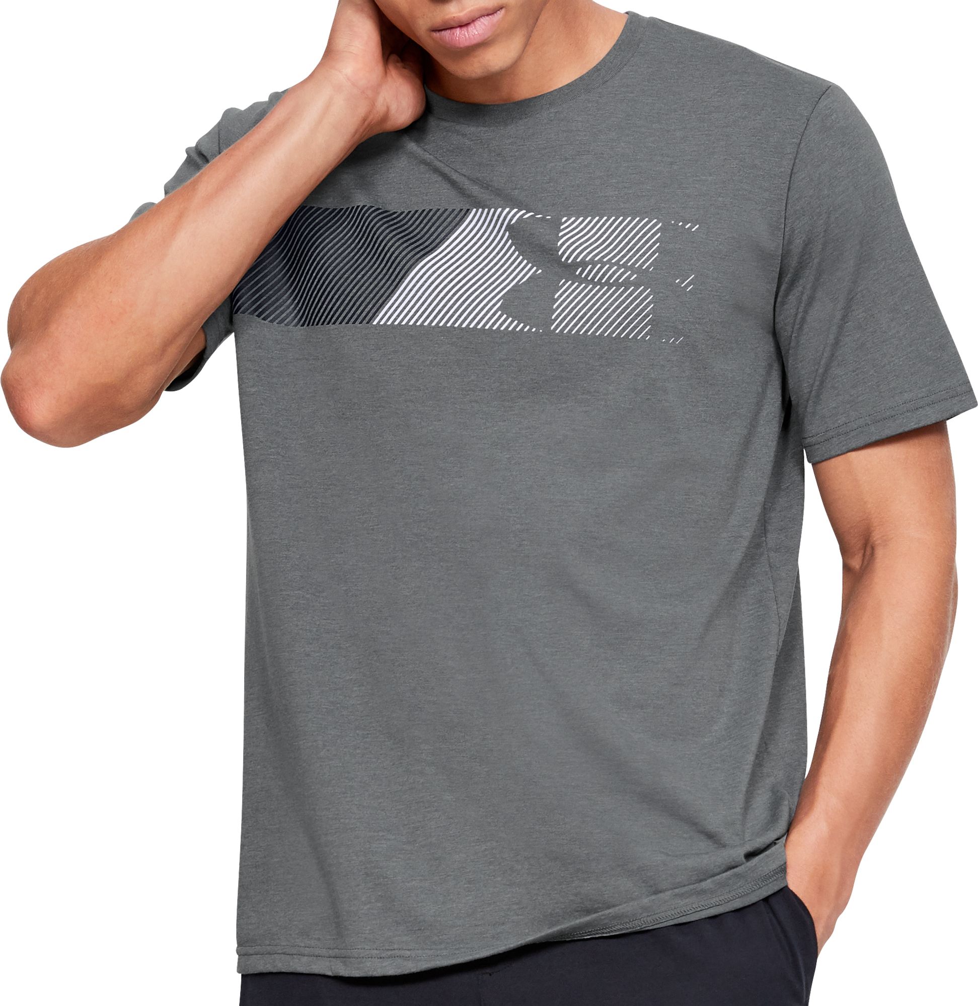 Under Armour Print T-shirt - pitch grey/grey 