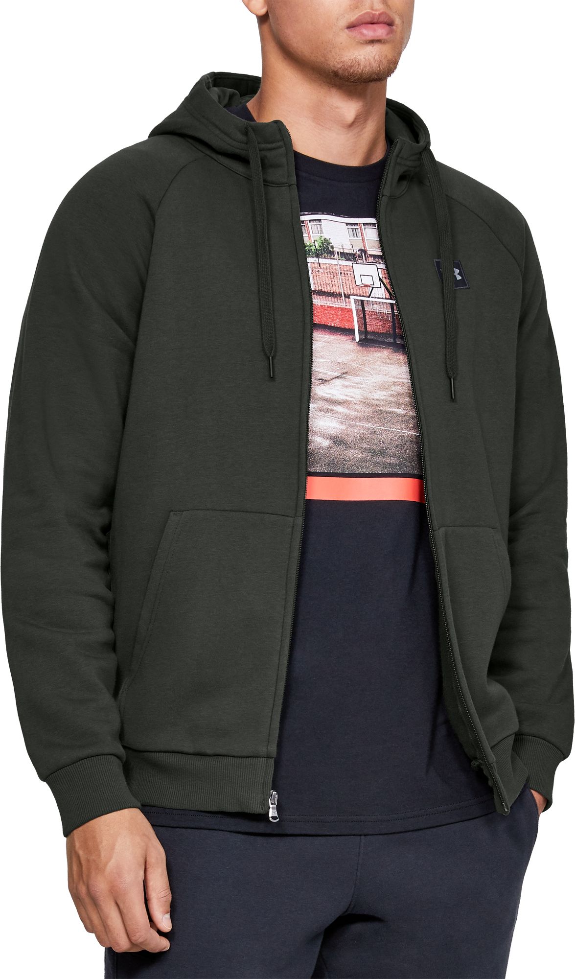 green and black under armour hoodie