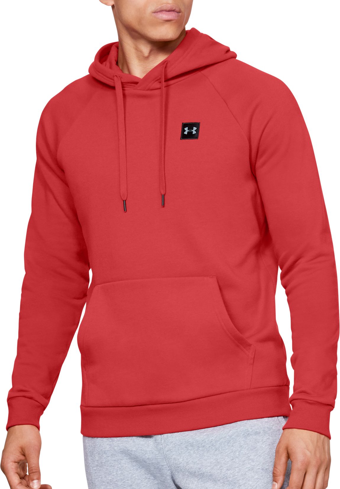 red and black under armour hoodie