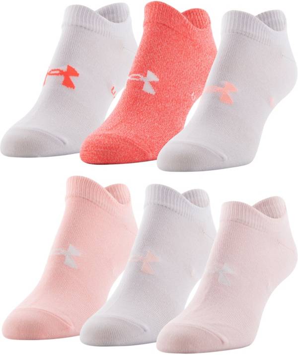 GIRLS ESSENTIAL NO SHOW SOCKS 6 PAIRS - PINK