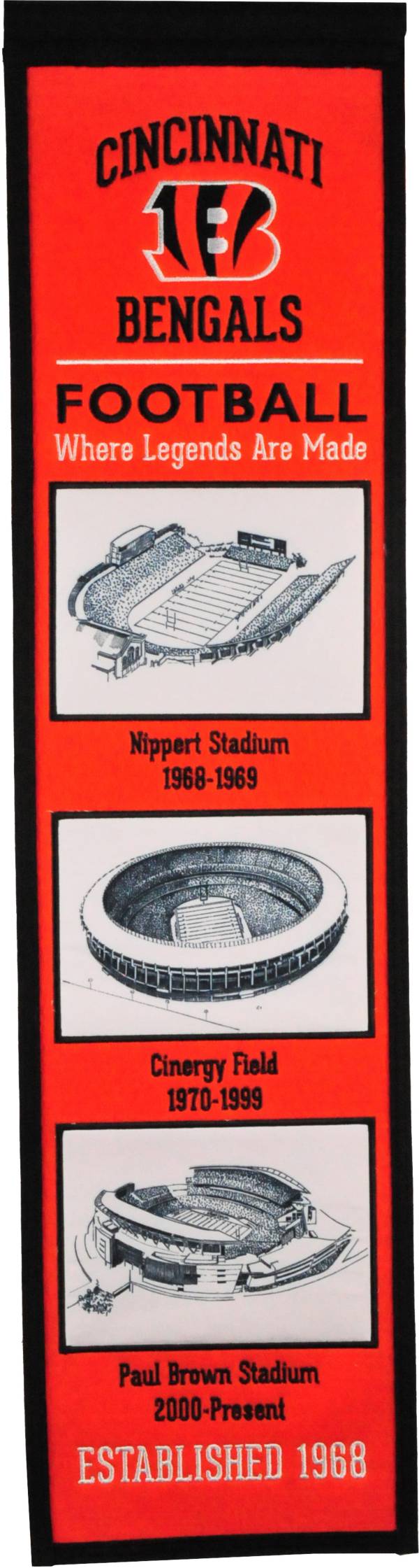 Winning Streak Sports Cincinnati Bengals Stadium Evolution Banner