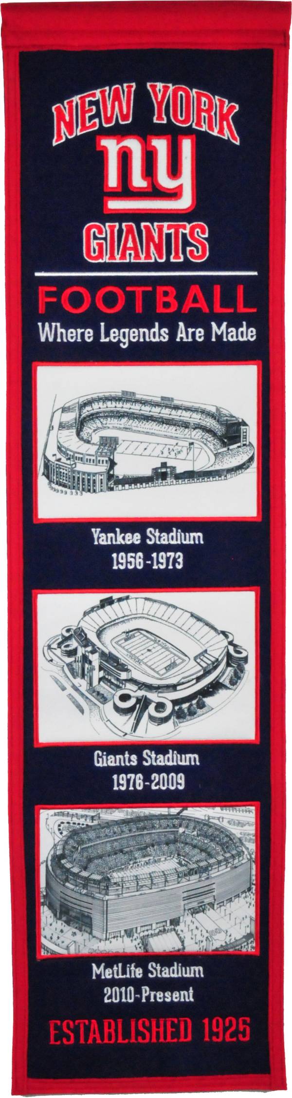 Winning Streak Sports New York Giants Stadium Evolution Banner