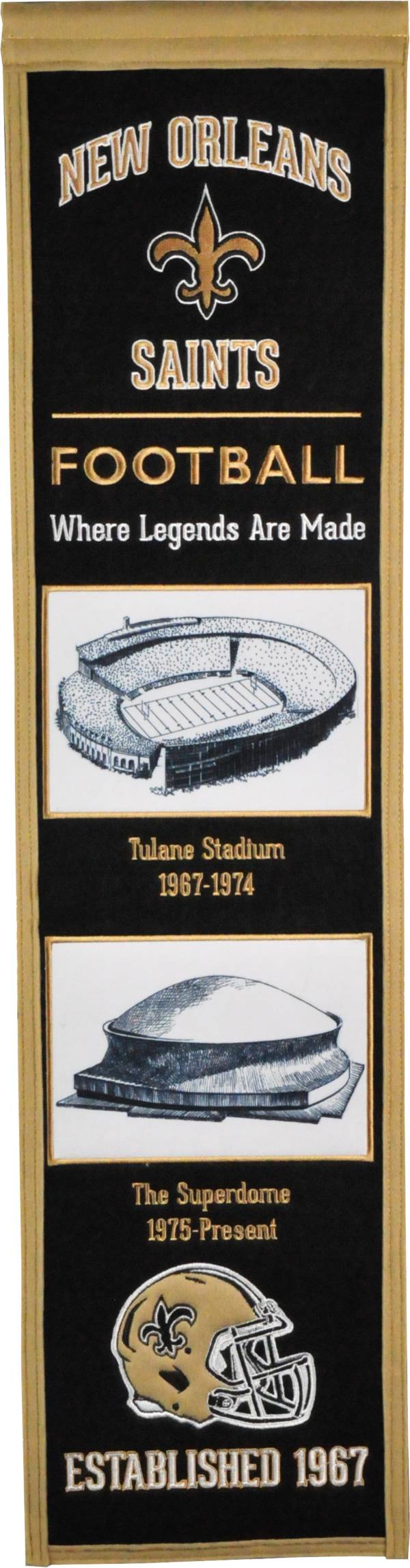 Winning Streak Sports New Orleans Saints Stadium Evolution Banner