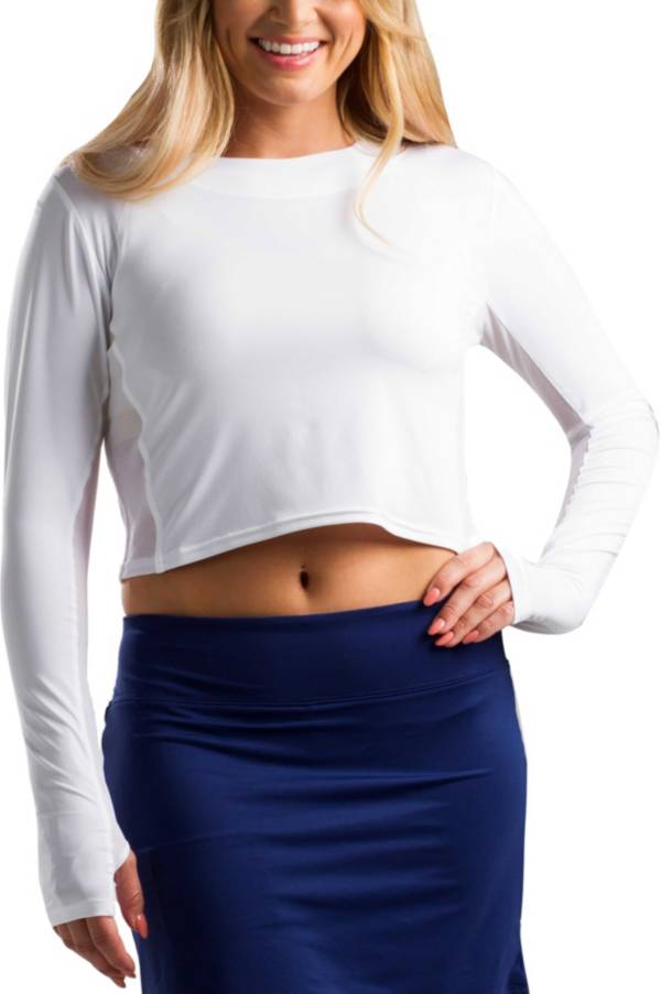 SanSoleil Women's Cropped Tennis Shirt | DICK'S Sporting Goods