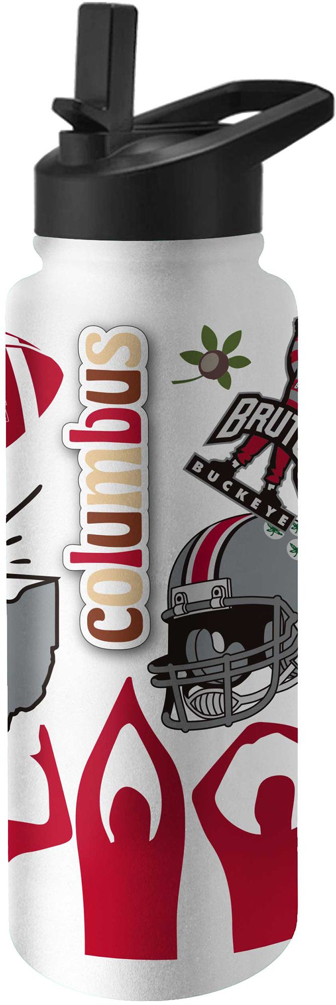 Logo Brands Ohio State Buckeyes 34 oz. Stainless Steel Native Quencher Water Bottle product image