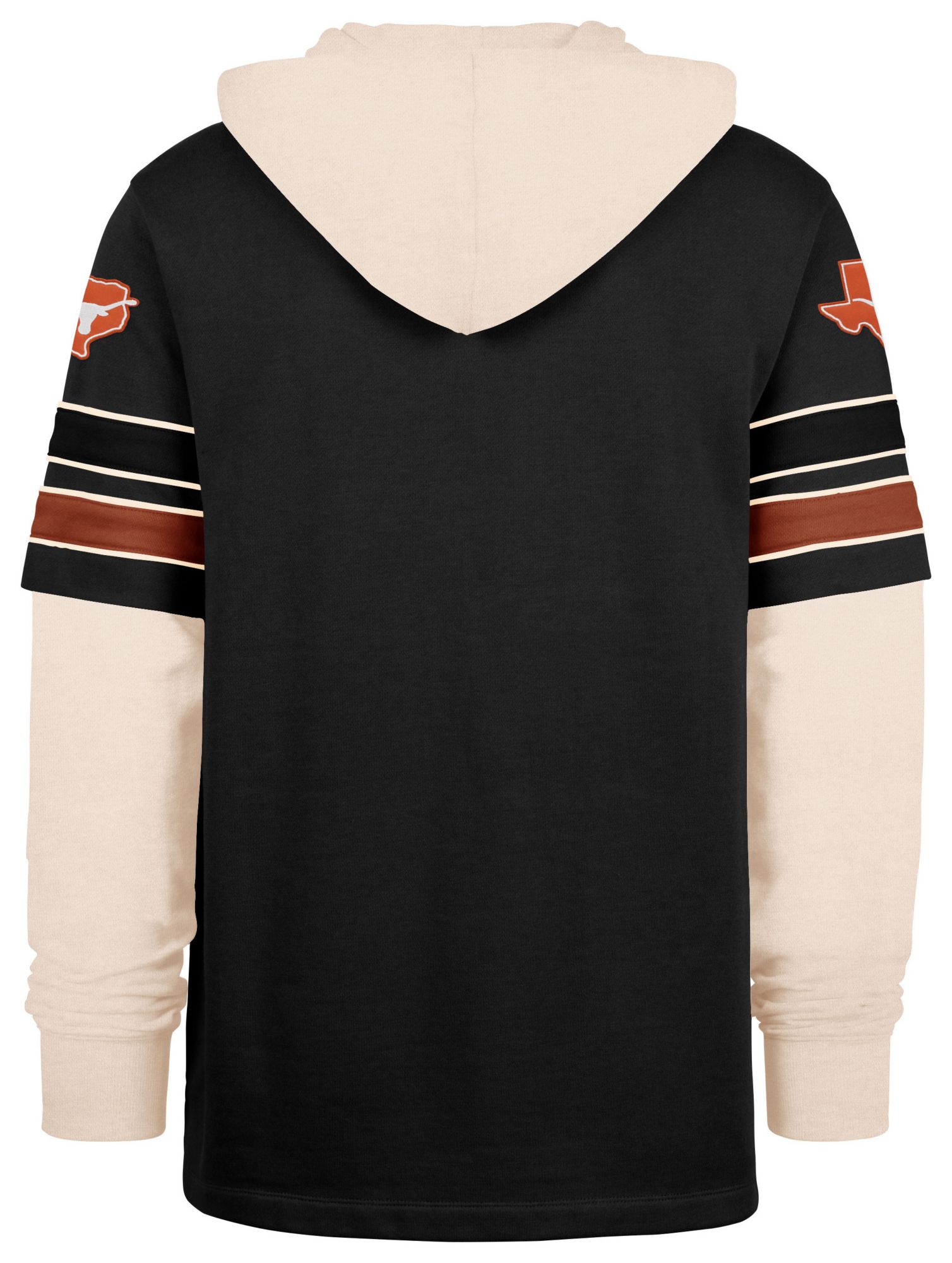 '47 Men's Texas Longhorns Black Split Zone Cornerback Lacer Pullover Hoodie product image
