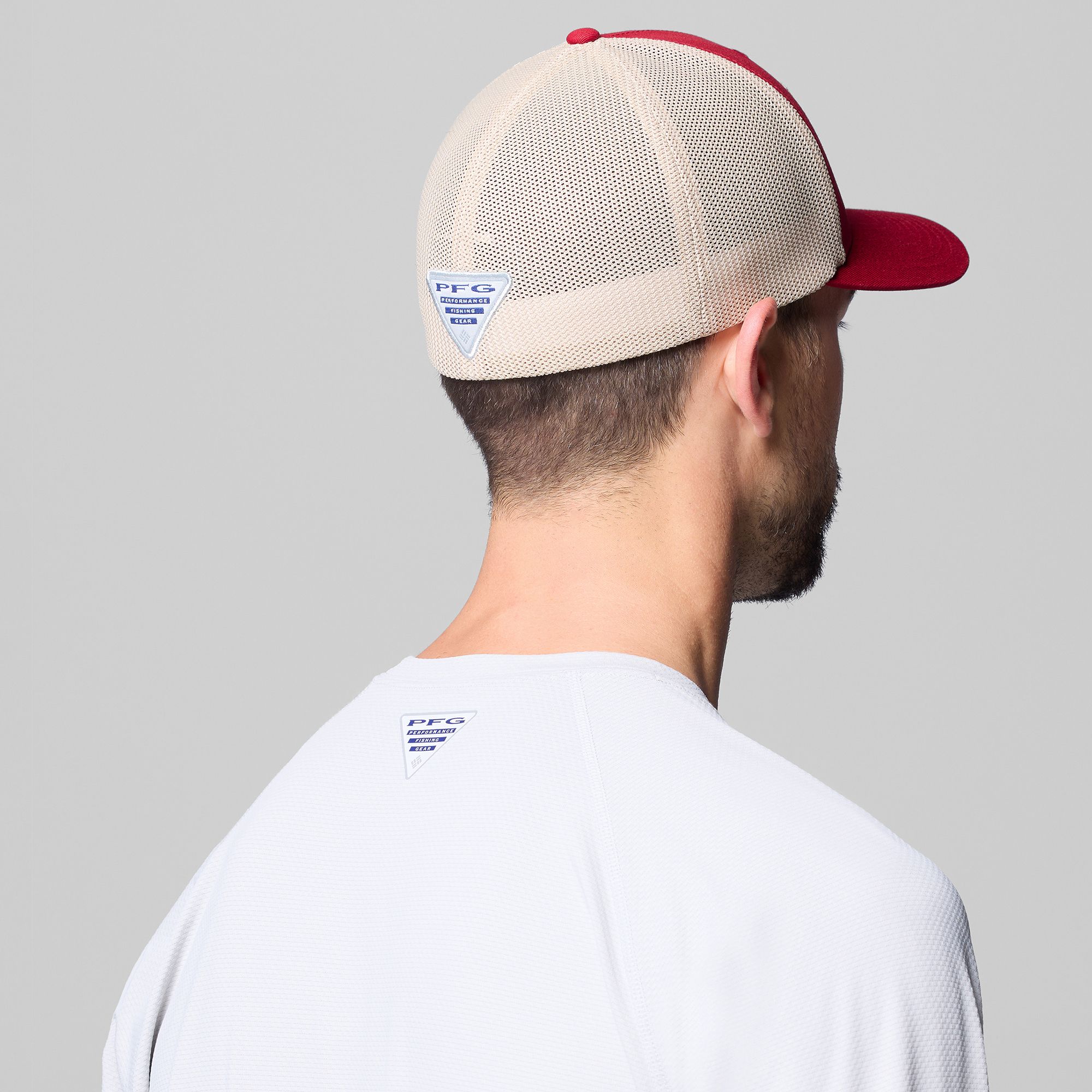 Columbia Adult Oklahoma Sooners Red Mesh Fish Flag Flex Fit Hat product image