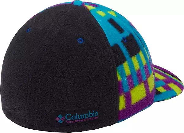 Columbia Hat Fleece Baseball Cap Adjustable Strap Buffalo Check Black Red  Winter