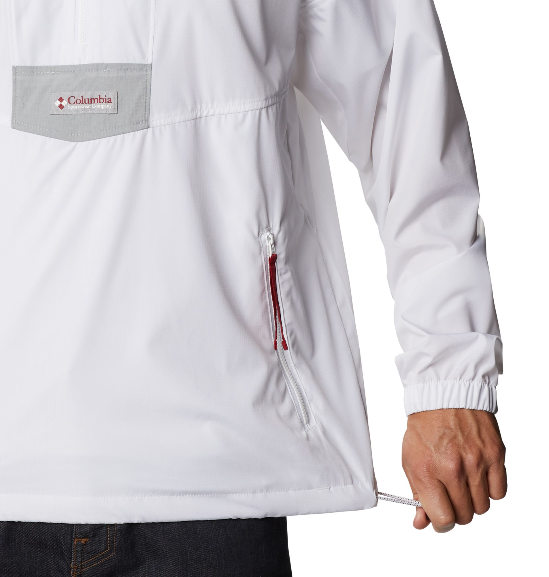 Columbia Men's Alabama Crimson Tide Santa Ana Quarter-Zip Anorak White Jacket product image