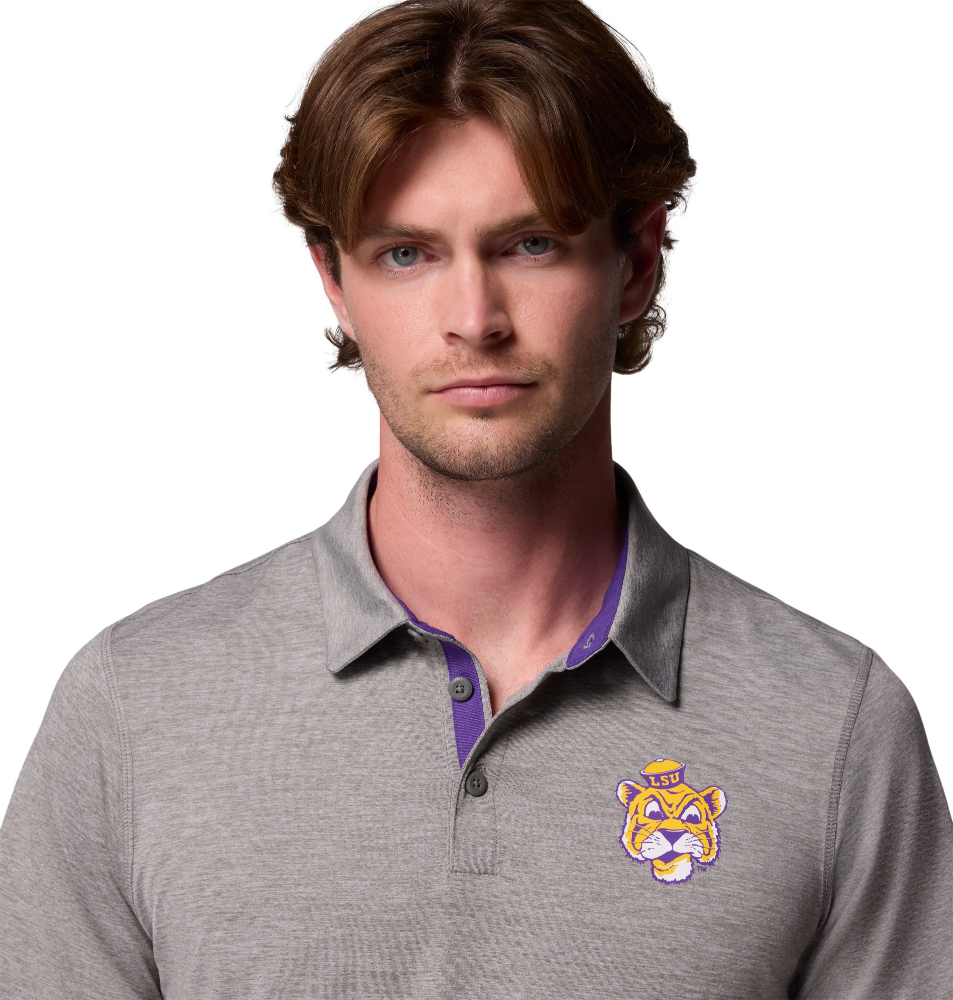 Columbia Men's LSU Tigers Grey Tech Trail Polo product image