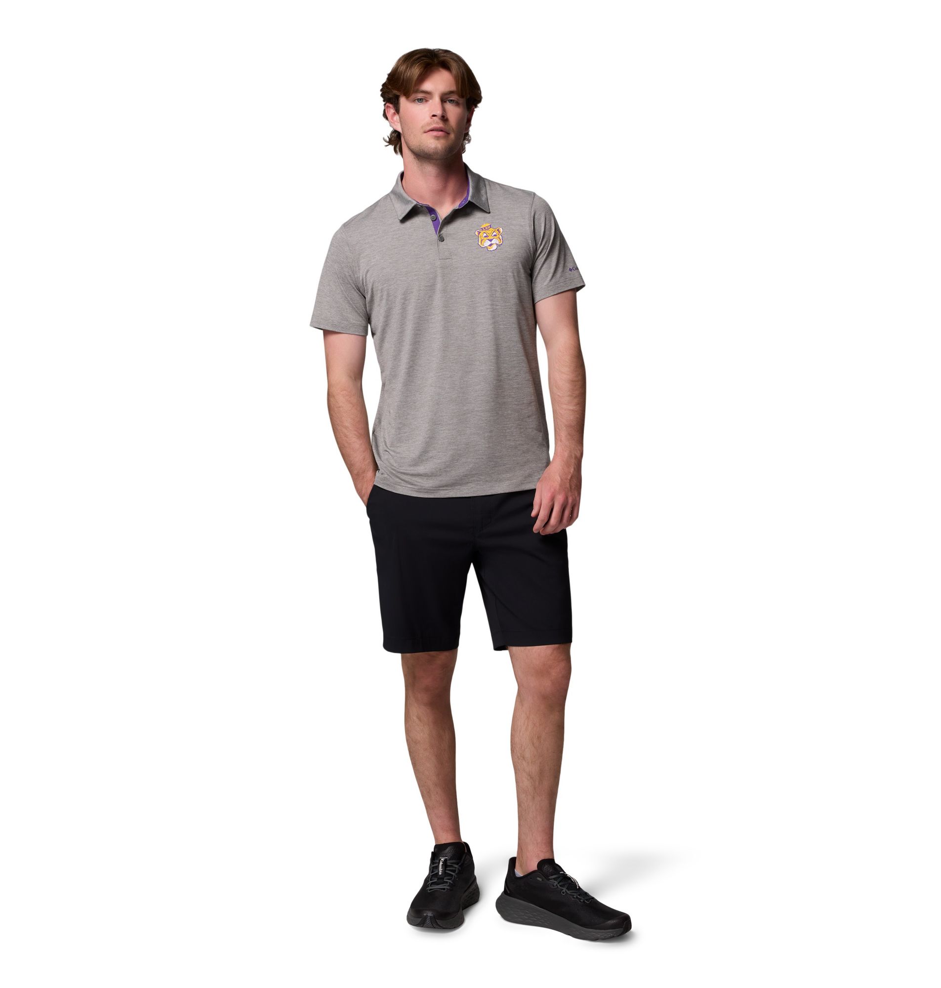 Columbia Men's LSU Tigers Grey Tech Trail Polo product image