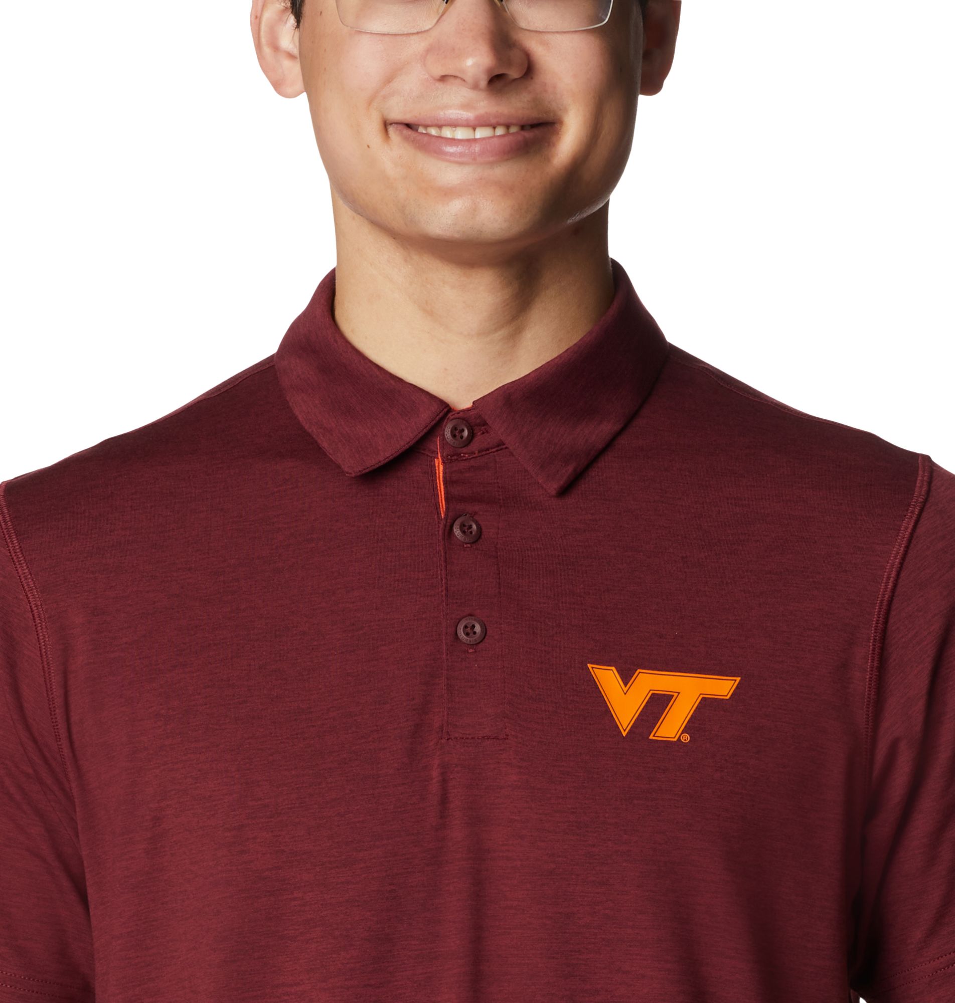 Columbia Men's Virginia Tech Hokies Maroon Trail Polo