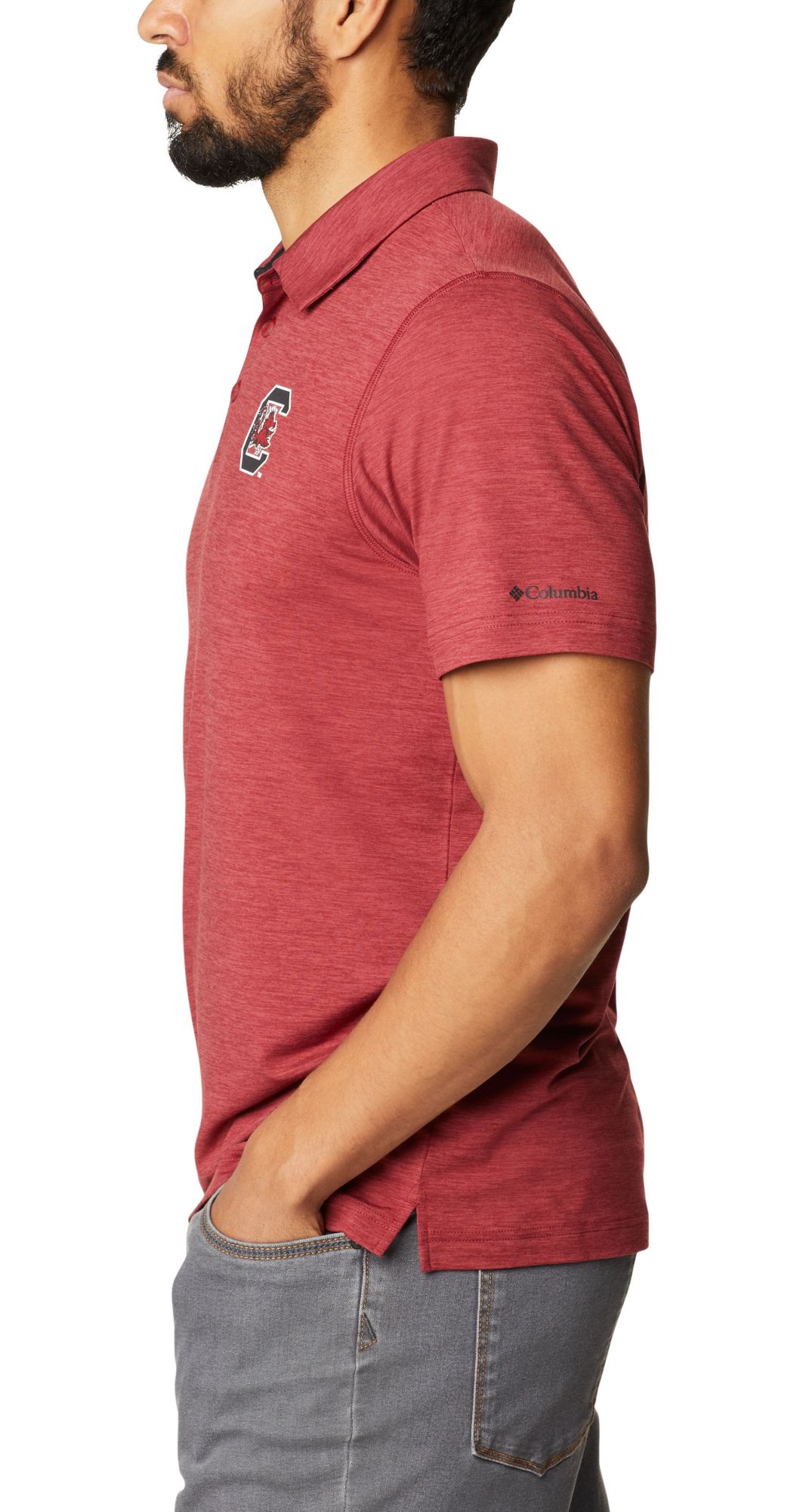 Columbia Men's South Carolina Gamecocks Garnet Tech Trail Polo