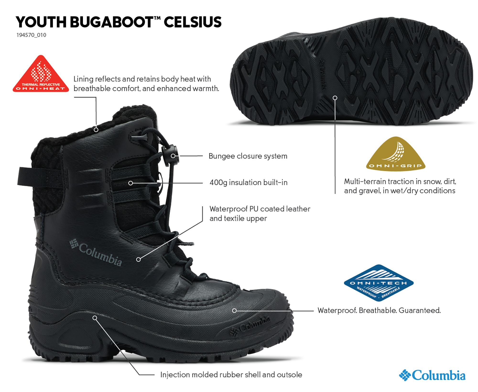Columbia Youth Bugaboot Celsius 400g Winter Boots product image