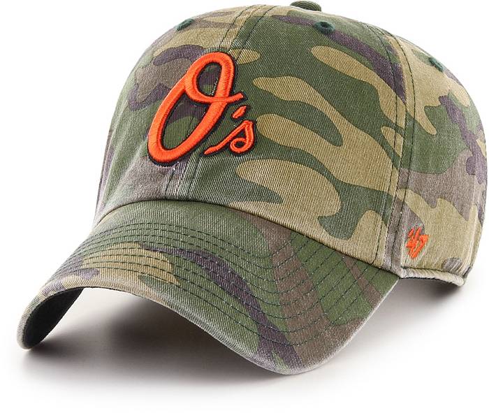 47 Baltimore Orioles Clean Up Adjustable White Orange Hat