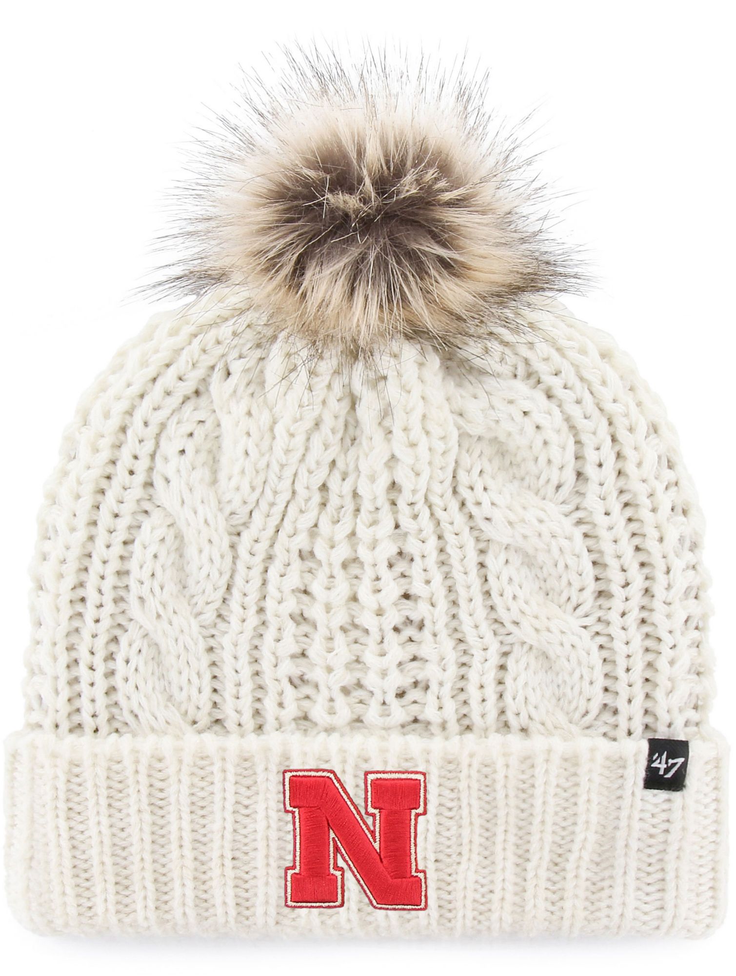 '47 Women's Nebraska Cornhuskers Meeko Cuffed Knit White Hat product image