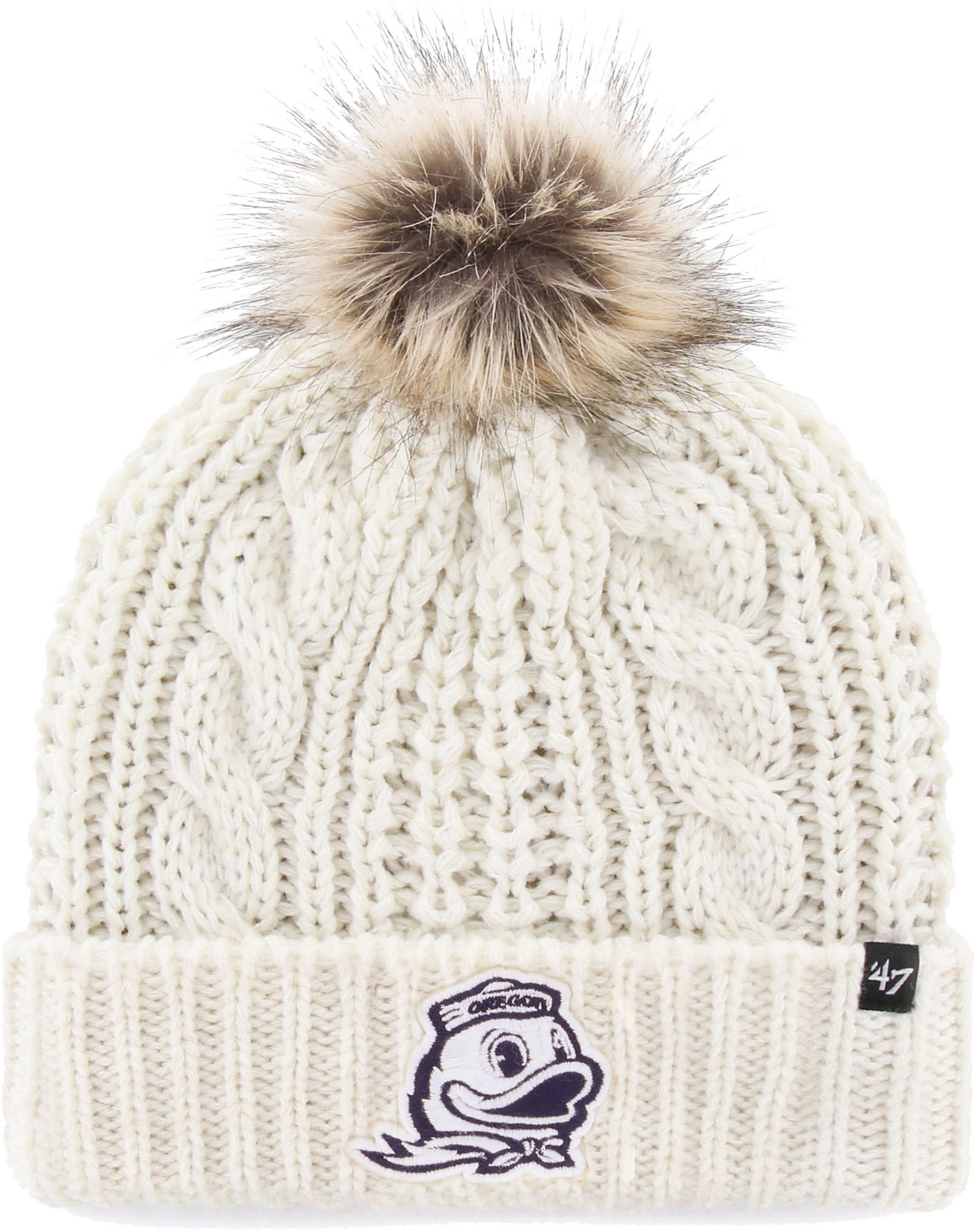 '47 Women's Oregon Ducks Meeko Cuffed Knit White Hat product image