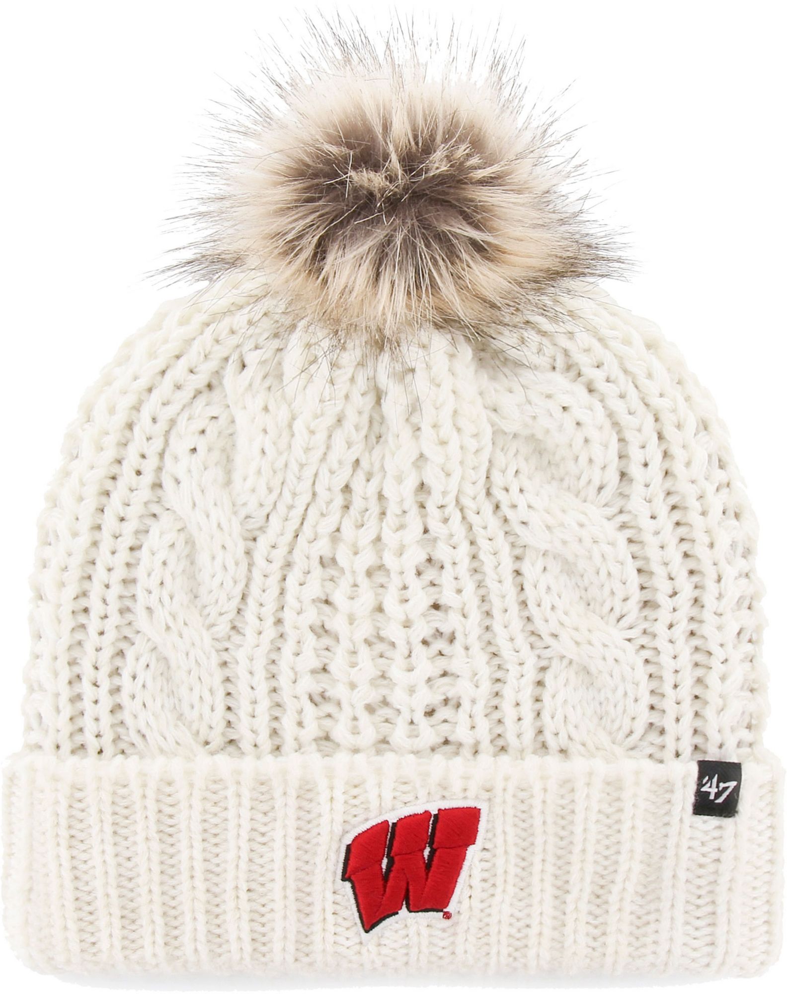 '47 Women's Wisconsin Badgers Meeko Cuffed Knit White Hat product image