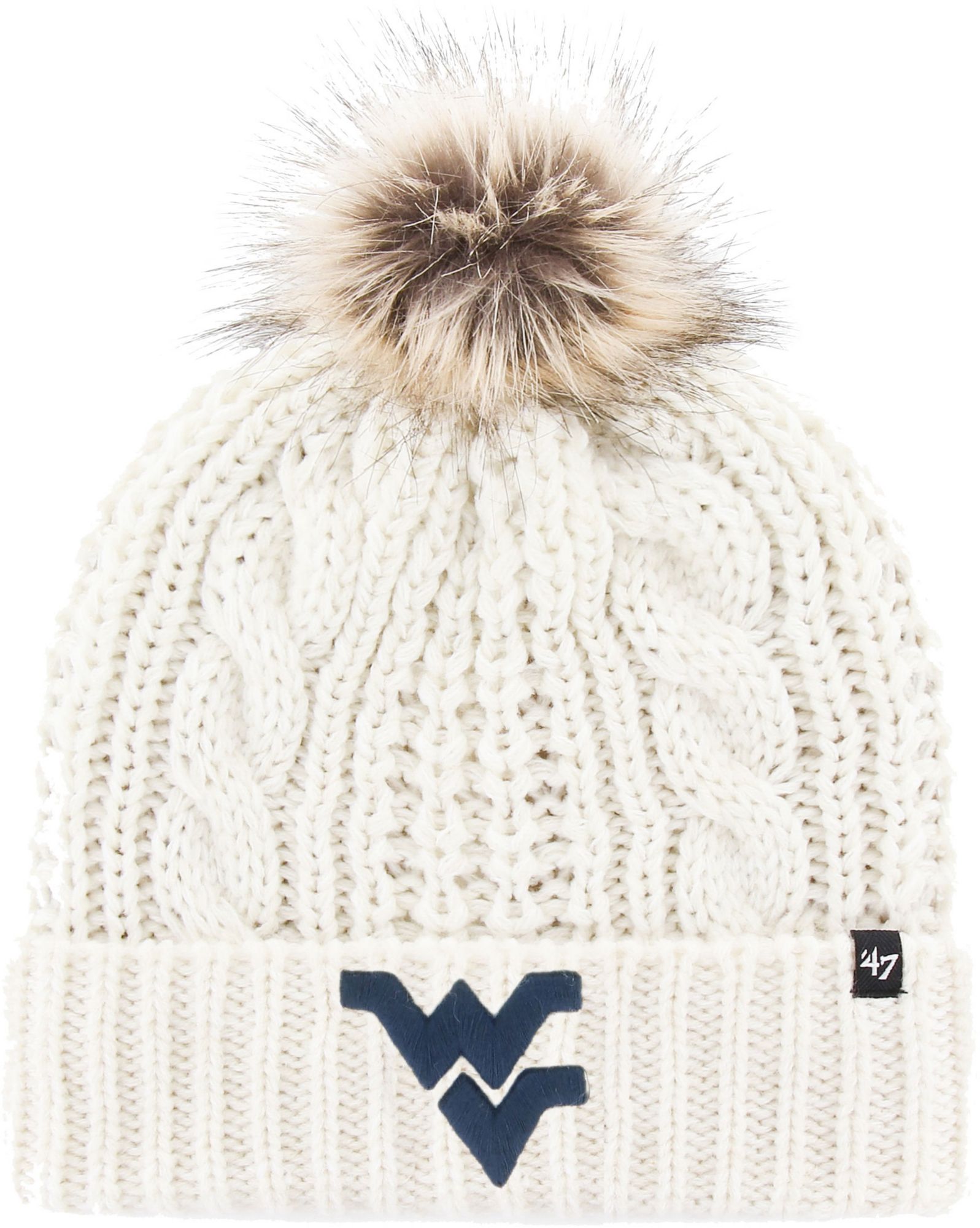 '47 Women's West Virginia Mountaineers Meeko Cuffed Knit White Hat product image