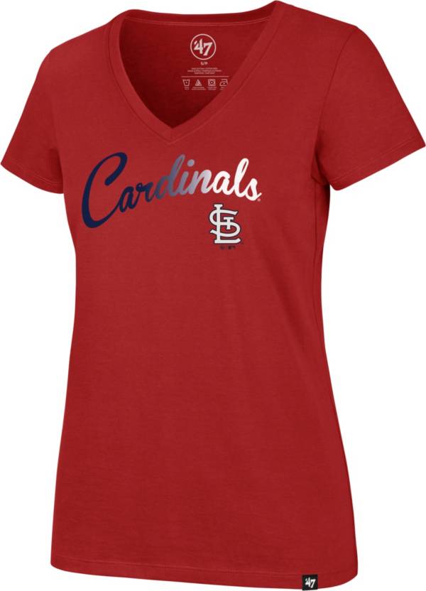 ‘47 Women's St. Louis Cardinals Red Ultra Rival V-Neck T-Shirt