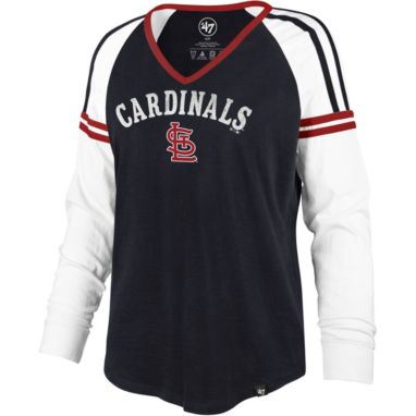 sorry, ‘47 Women's St. Louis Cardinals Navy Prime Long Sleeve V-Neck T-Shirt is currently out of stock