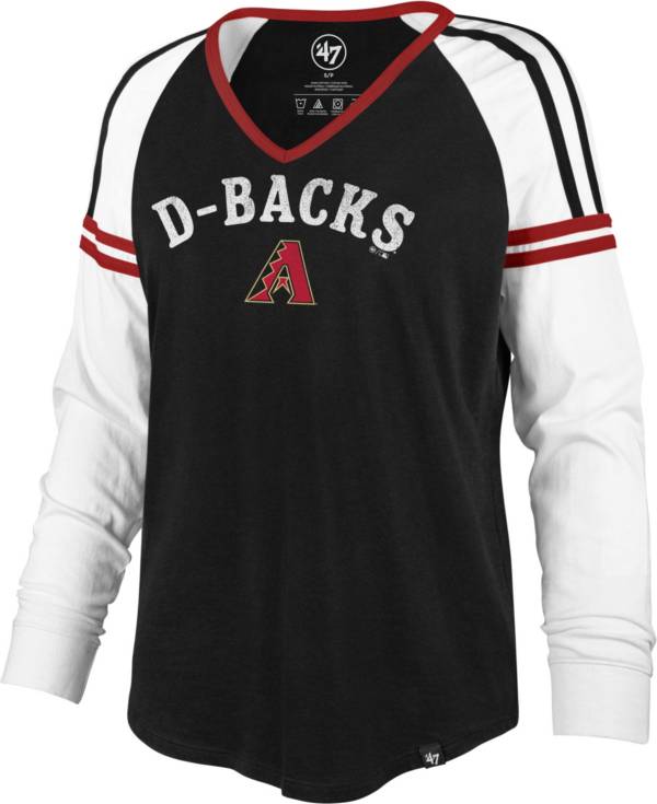 ‘47 Women's Arizona Diamondbacks Black Prime Long Sleeve V-Neck T-Shirt