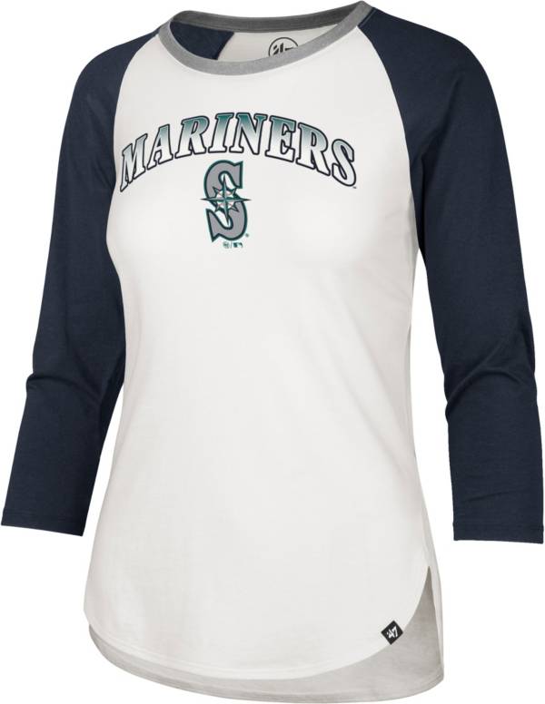 ‘47 Women's Seattle Mariners Navy Splitter Raglan Three-Quarter Sleeve T-Shirt