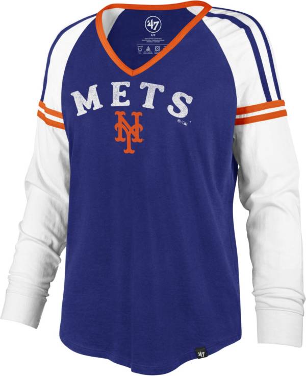 ‘47 Women's New York Mets Royal Prime Long Sleeve V-Neck T-Shirt