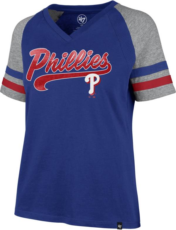 ‘47 Women's Philadelphia Phillies Royal Pavilion V-Neck T-Shirt