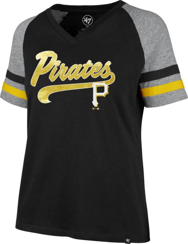 ‘47 Women's Pittsburgh Pirates Black Pavilion V-Neck T-Shirt