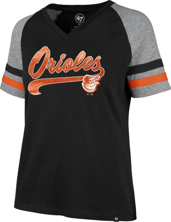 ‘47 Women's Baltimore Orioles Black Pavilion V-Neck T-Shirt product image