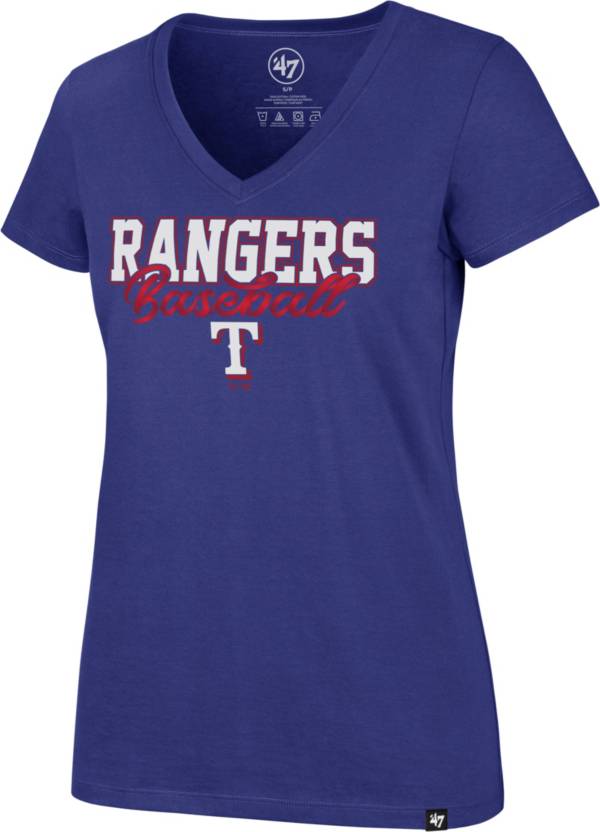 ‘47 Women's Texas Rangers Royal Ultra Rival V-Neck T-Shirt