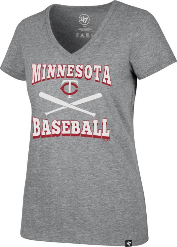 ‘47 Women's Minnesota Twins Grey Ultra Rival V-Neck T-Shirt