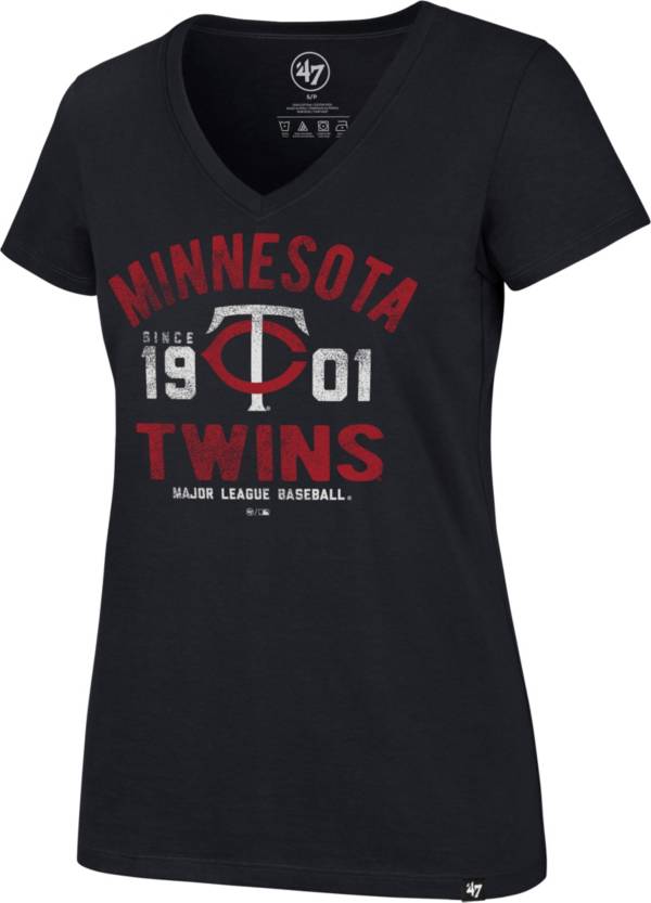 ‘47 Women's Minnesota Twins Navy Ultra Rival V-Neck T-Shirt