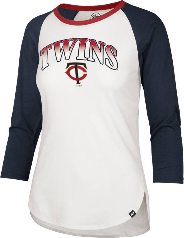 ‘47 Women's Minnesota Twins Navy Splitter Raglan Three-Quarter Sleeve T-Shirt