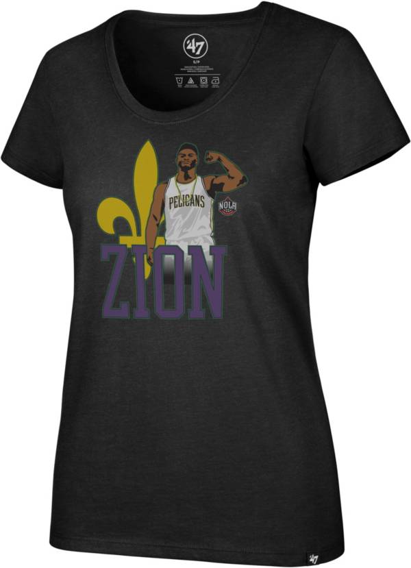 ‘47 Women's New Orleans Pelicans Zion Williamson Black Scoop Neck T-Shirt