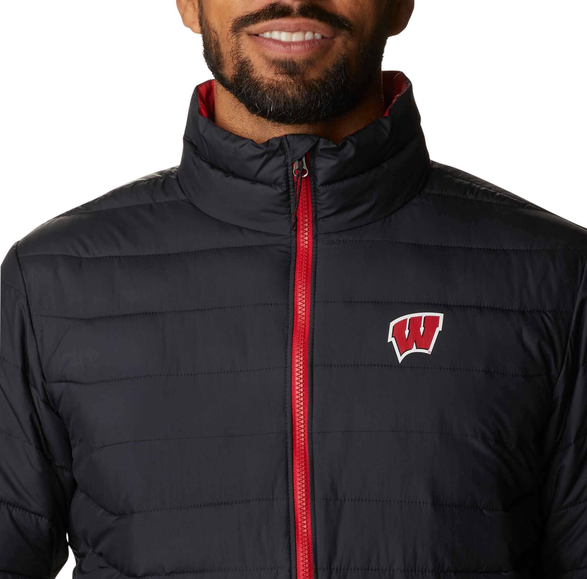 Columbia Men's Wisconsin Badgers Black CLG Powder Lite&trade; Jacket product image