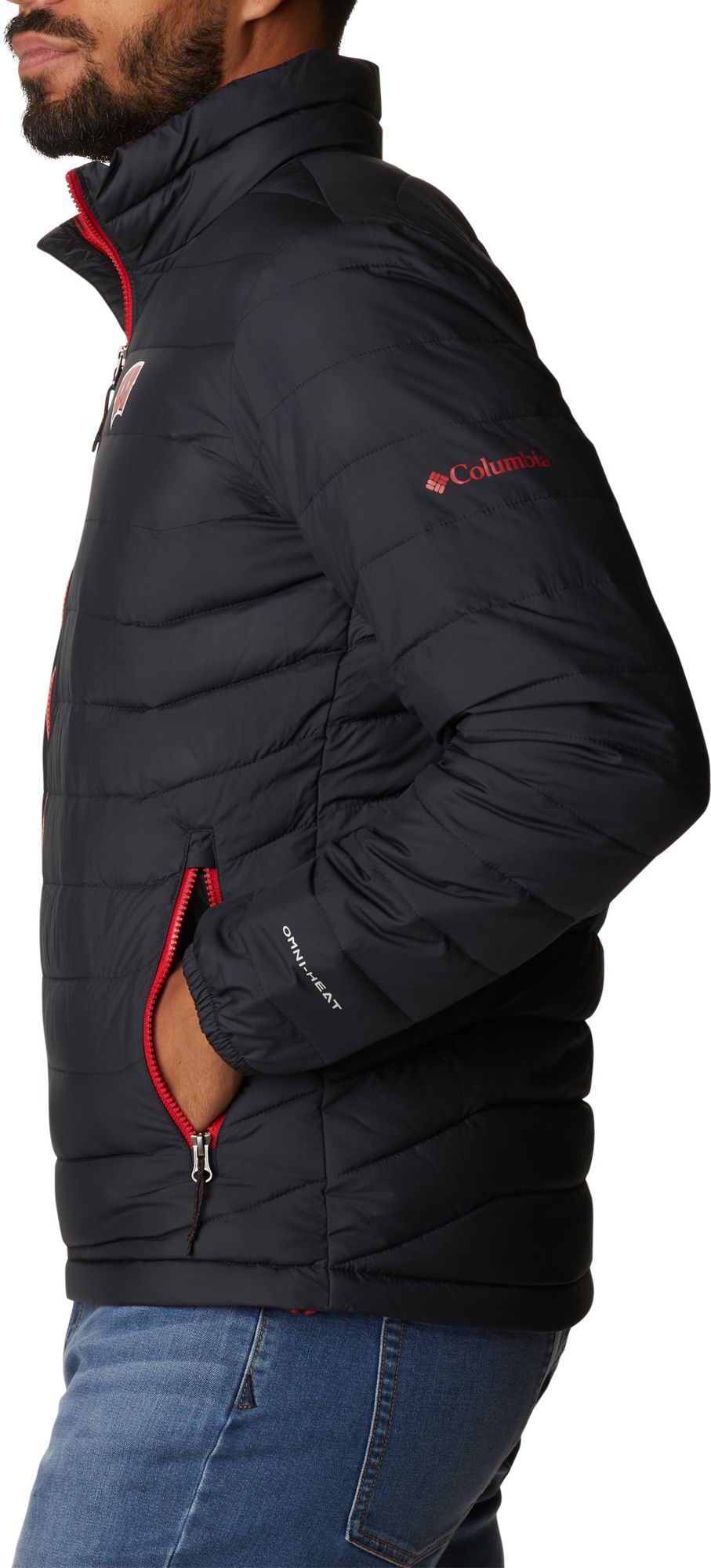 Columbia Men's Wisconsin Badgers Black CLG Powder Lite&trade; Jacket product image