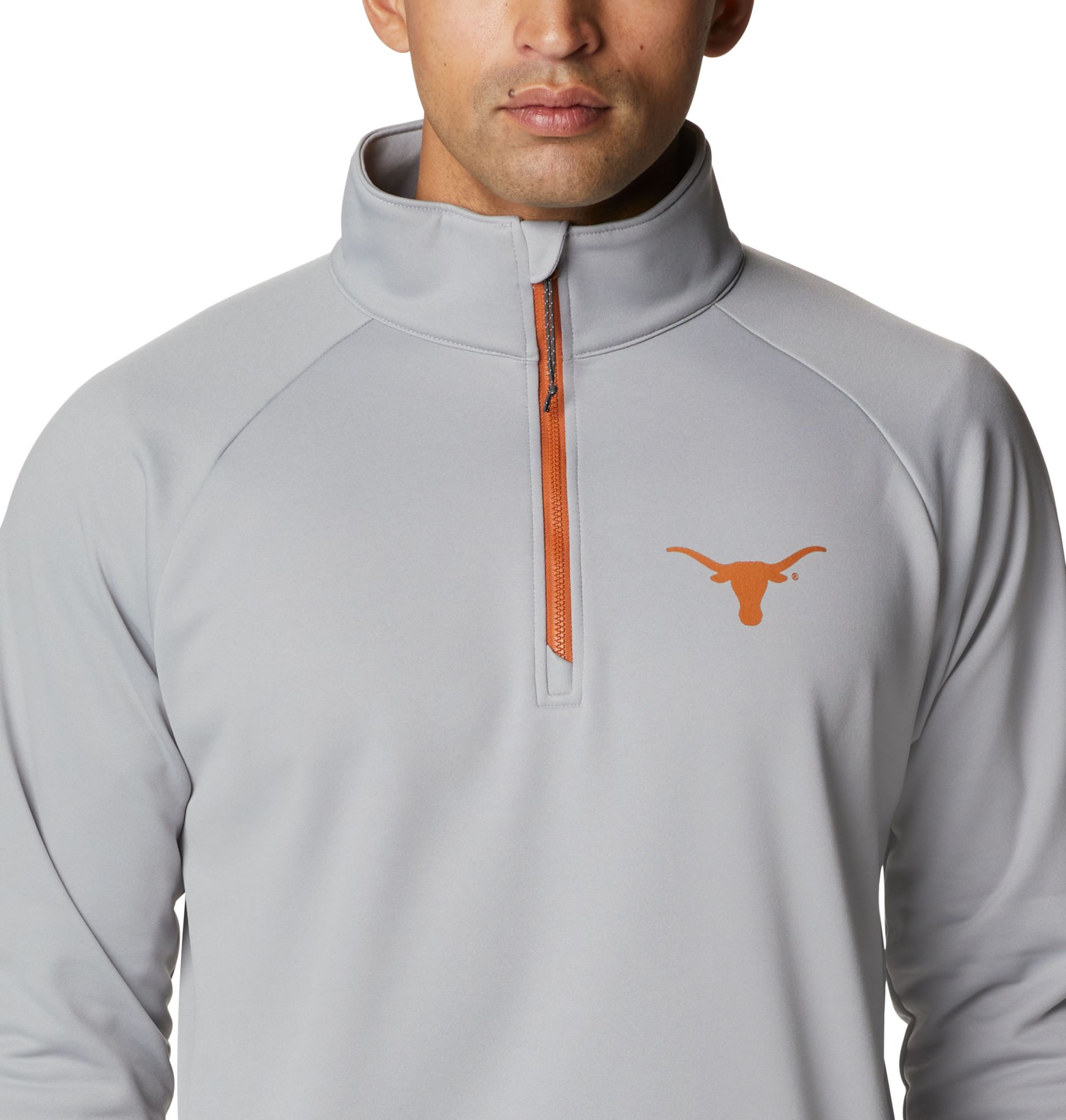 Columbia Men's Texas Longhorns Grey PFG Terminal Tackle Quarter-Zip Pullover Shirt product image